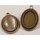 4 supports cabochon pendentif bronze  18x24mm