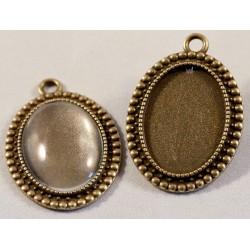 4 supports cabochon pendentif bronze  18x24mm