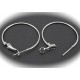 1 paire    boucle d'oreille créole   laiton couleur platine diamètre 40mm