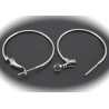 1 paire    boucle d'oreille créole   laiton couleur platine diamètre 40mm