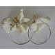 1 paire    boucle d'oreille créole   laiton couleur platine diamètre 40mm