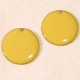 2 sequins émailles rond jaune laiton 20mm