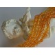10 perles rondes  citrine  naturelles  non teint  diamètre 4mm