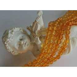 10 perles rondes  citrine  naturelles  non teint  diamètre 4mm