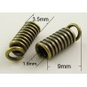 20 embouts ressort laiton couleur bronze pour cordon cuir +/-2mm