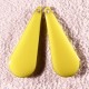 2 sequins emailles laiton longue goutte jaune 27x10mm