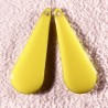 2 sequins emailles laiton longue goutte jaune 27x10mm
