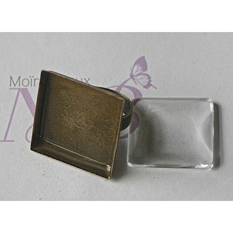 2 supports bagues carré bronze 25mm