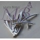 20 perles  tube en laiton courbés couleur argent silver 30mm