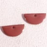 4 sequins demi lune émaillé laiton rose 15x8mm