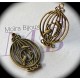 10 cages  à oiseaux connecteurs métal couleur bronze ovale 33x20mm