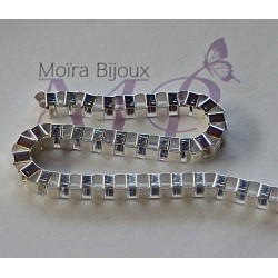 1 mètre chaine "Venise " a maille carré métal argenté silver 4,2x4,2mm