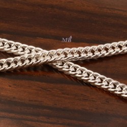 1mètre de chaine 009 maillon plat double chaine 3,5mm silver