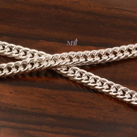 1mètre de chaine 009 maillon plat double chaine 3,5mm silver