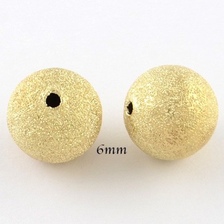 10  perles laiton  intercalaire ronde  or givrée 6mm