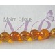 10 perles rondes facetté de citrine  naturelles  non teint  diamètre 8mm