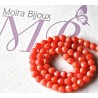 30 perles de corail naturel rondes  non teint facetté diamètre 3mm