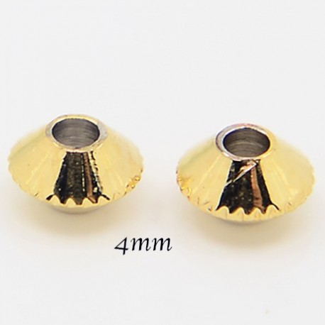 20 mini perles intercalaire toupie laiton or 4mm