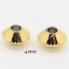 20 mini perles intercalaire toupie laiton or 4mm