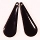 2 sequins emailles laiton longue goutte noire 27x10mm