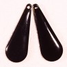 2 sequins emailles laiton longue goutte noire 27x10mm