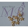 6 étoiles beige paille  émaillées 1cm anneau compris