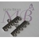 6 connecteurs multi rangs 5 trous métal argenté platine lisse 29,5x12mm