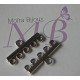 6 connecteurs multi rangs 5 trous métal argenté platine lisse 29,5x12mm