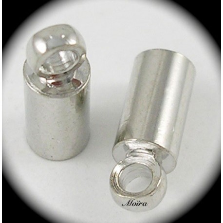 10 embouts laiton couleur argent clair 3mm diamètre interne