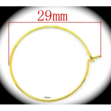 x 10 créoles laiton couleur doré diamètre  29x25mm