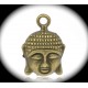 10 breloques tête de bouddha couleur bronze relief 22x20mm