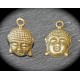 10 breloques tête de bouddha couleur bronze relief 22x20mm