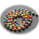 1 mètre chaine laiton  or strassée multicolore 4x4mm