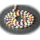 1 mètre chaine laiton  or strassée multicolore 4x4mm