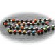 1 mètre chaine laiton  or strassée multicolore 4x4mm