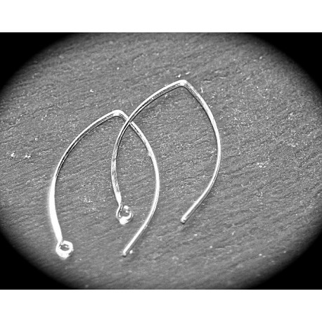 10 Attaches crochet laiton couleur argent vif  en demi lune 40mm