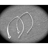 10 Attaches crochet laiton couleur argent vif  en demi lune 40mm