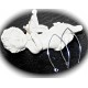10 Attaches crochet laiton couleur argent vif  en demi lune 40mm