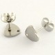 4 supports boucle d'oreille clou acier coeur  8x8mm