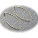 6  Attaches crochet laiton couleur bronze  en demi lune 40mm