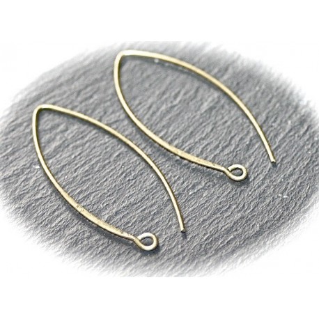 6  Attaches crochet laiton couleur bronze  en demi lune 40mm