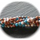 10 perles rondes de Jaspe diametre 4mm chocolat -bleu turquoise