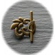 2 fermoirs toggles metal couleur bronze 24mm