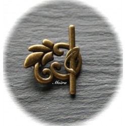2 fermoirs toggles metal couleur bronze 24mm
