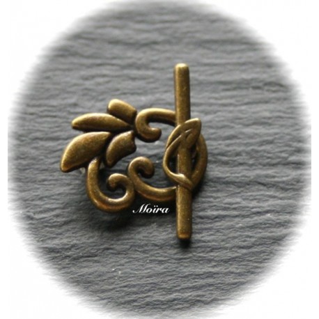 2 fermoirs toggles metal couleur bronze 24mm