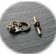 2 fermoirs toggles metal couleur bronze 24mm