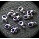 10 fermoirs alliage zinc   mousquetons argenté couleur silver clair  12mm