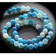 10 perles d'agates givrée craquelées bleu lagon  6mm