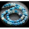 10 perles d'agates givrée craquelées bleu lagon  6mm