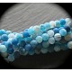 10 perles d'agates givrée craquelées bleu lagon  6mm